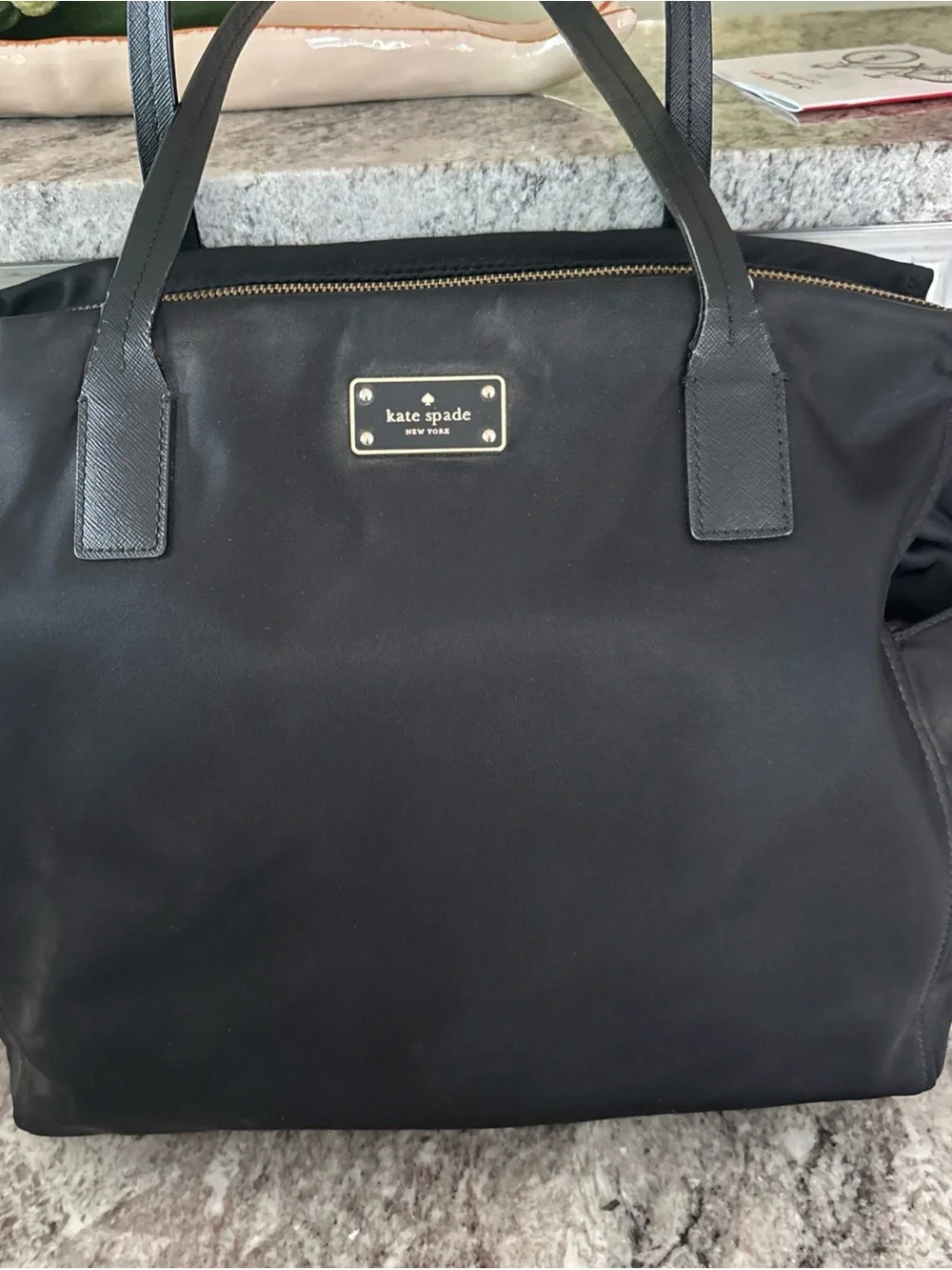 Kate Spade New York Women’s  Black Nylon Travel Diaper Tote Shoulder Weekender